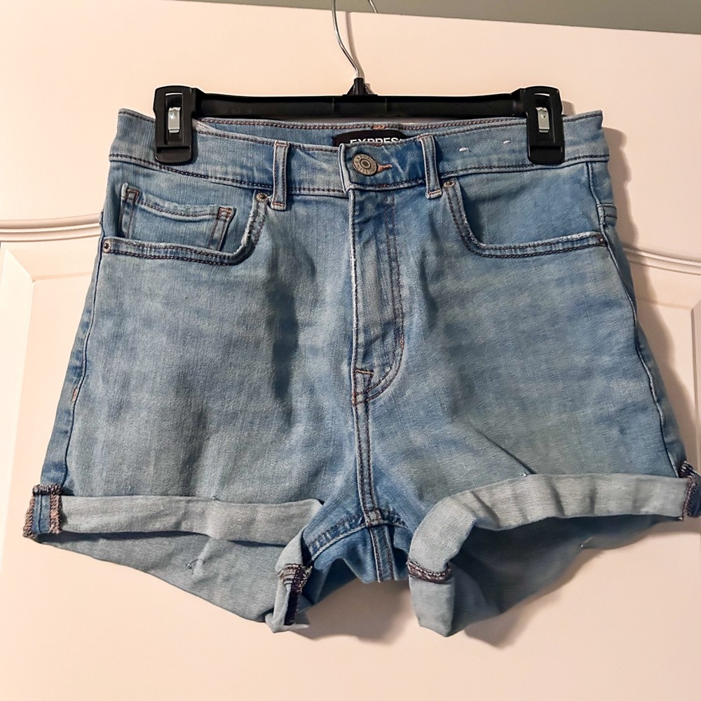 Express High Waisted Stretch Jean Shorts